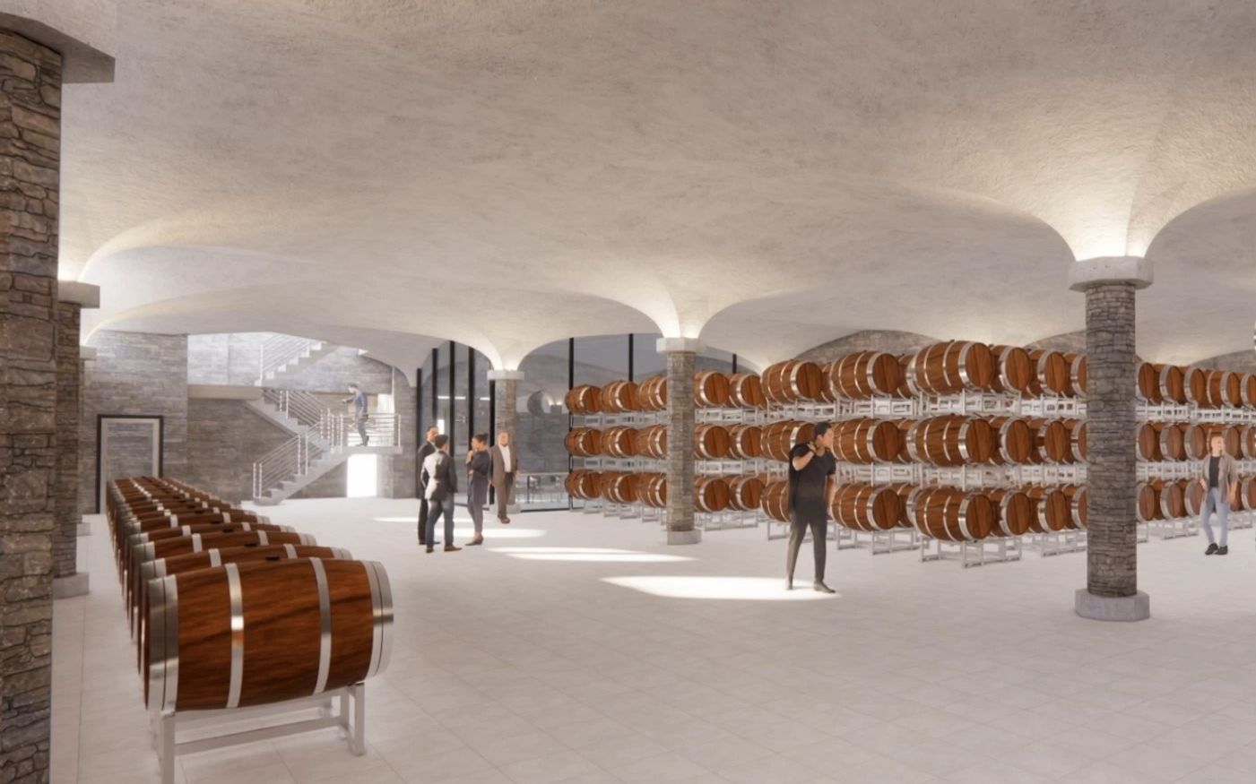 The lower-level barrel cellar (concept rendering)